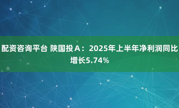 配资咨询平台 陕国投Ａ：2025年上半年净利润同比增长5.74%