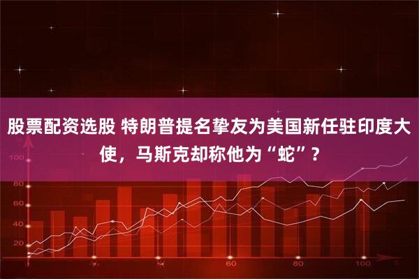 股票配资选股 特朗普提名挚友为美国新任驻印度大使，马斯克却称他为“蛇”？