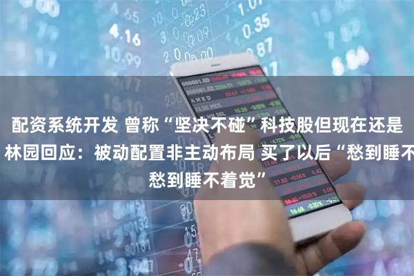 配资系统开发 曾称“坚决不碰”科技股但现在还是买了！林园回应：被动配置非主动布局 买了以后“愁到睡不着觉”