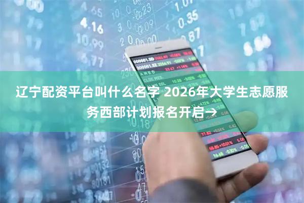 辽宁配资平台叫什么名字 2026年大学生志愿服务西部计划报名开启→